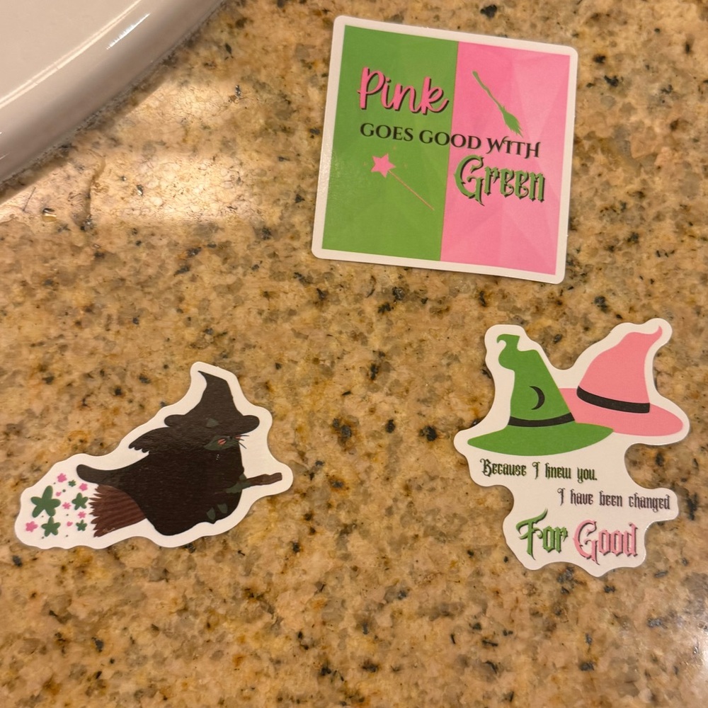 9 Count- Wicked Themed Sticker Set - Pink, Green, Black